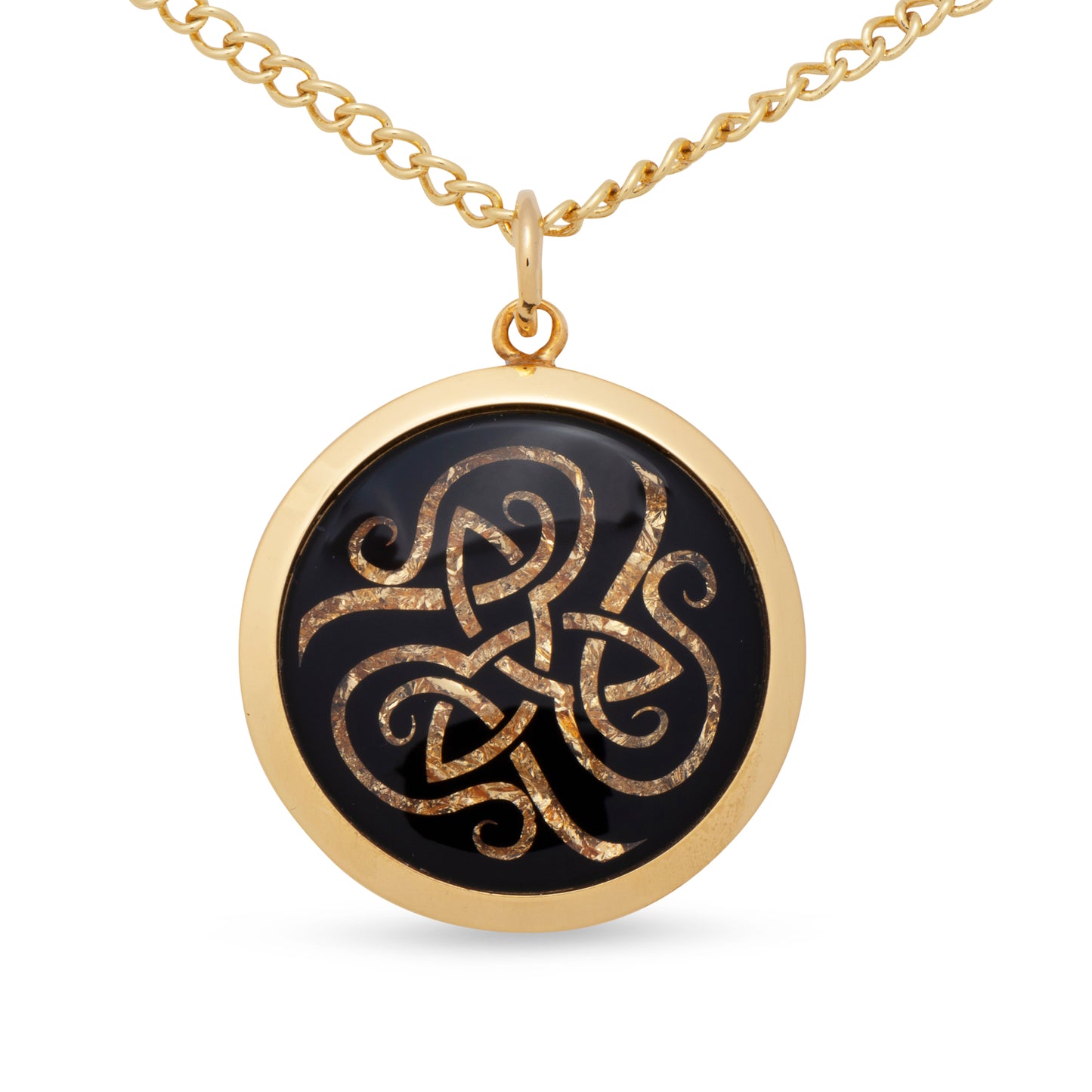 Trinity Celtic Knot Gold Leaf Pendant