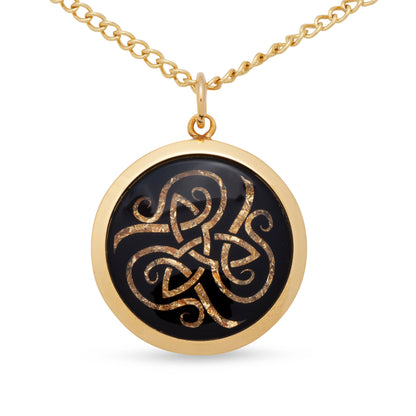 Trinity Celtic Knot Gold Leaf Pendant