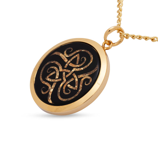 Trinity Celtic Knot Gold Leaf Pendant