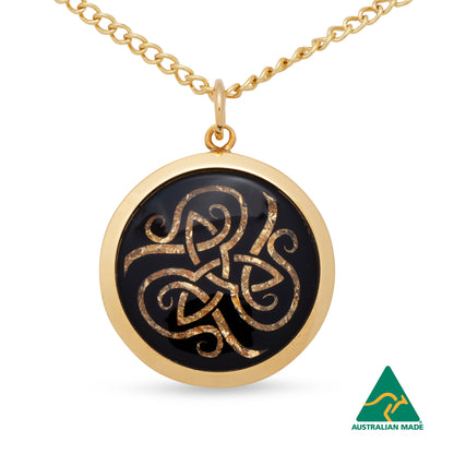 Trinity Celtic Knot Gold Leaf Pendant