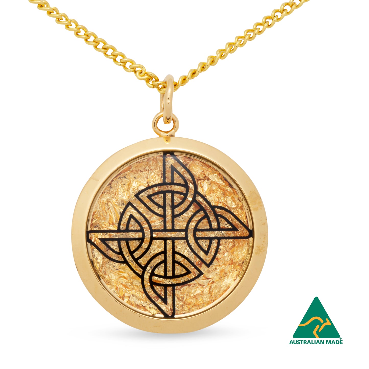 Celtic Knot Gold Leaf Pendant