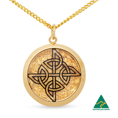 Celtic Knot Gold Leaf Pendant