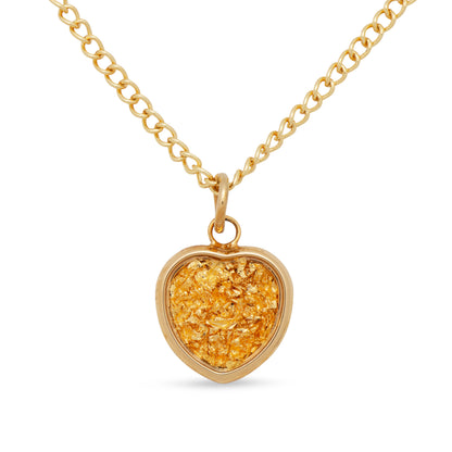 Ebony Petite Gold Leaf Heart Pendant