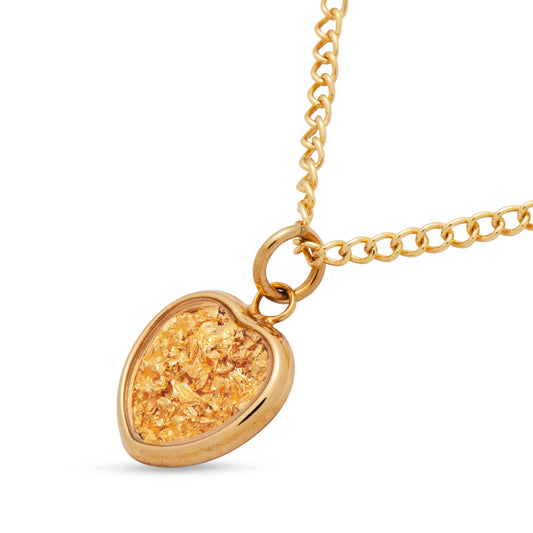 Ebony Petite Gold Leaf Heart Pendant