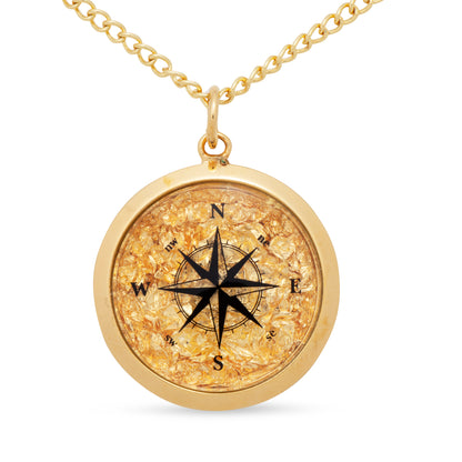 Compass Gold Leaf Pendant