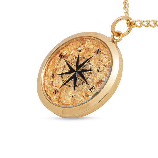 Compass Gold Leaf Pendant