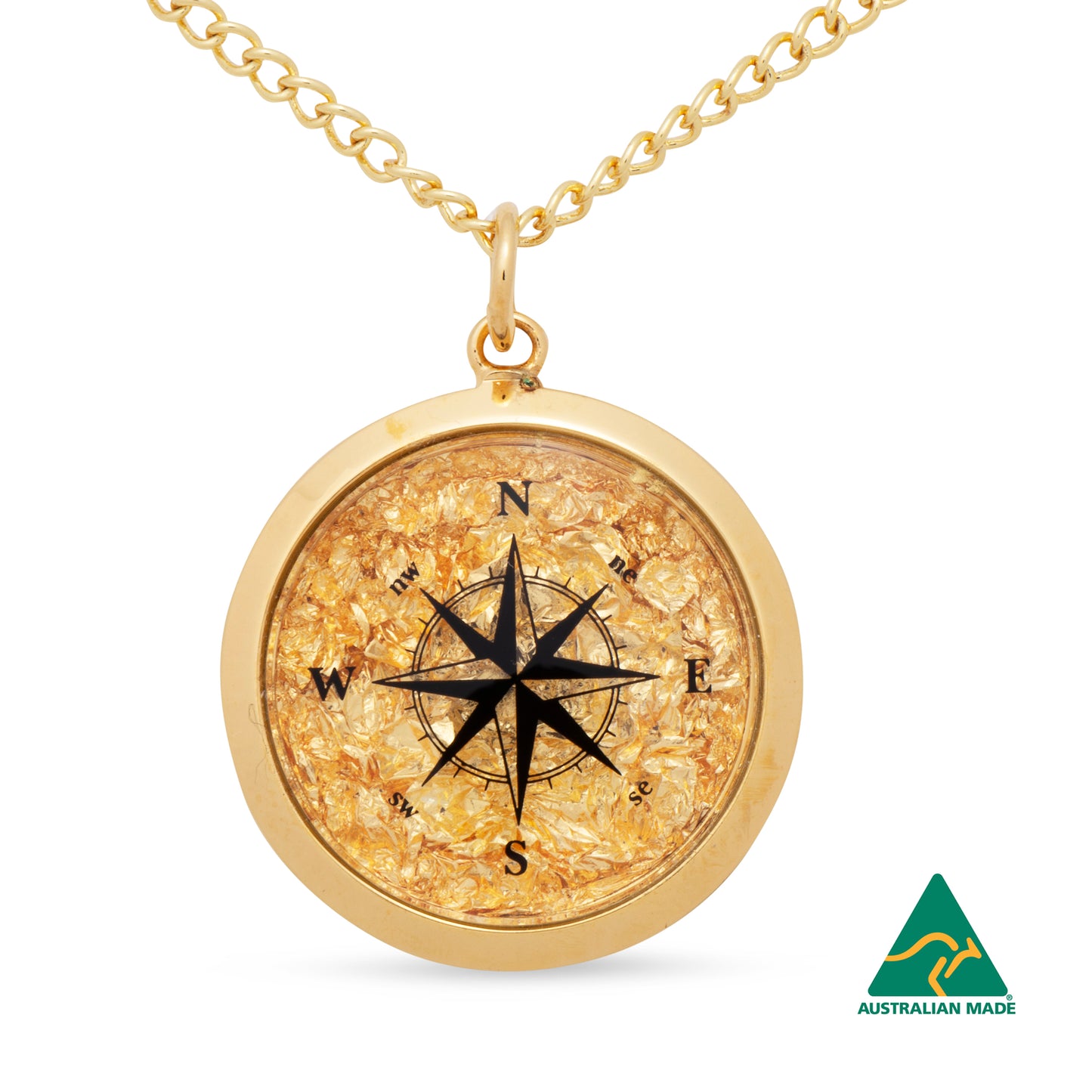 Compass Gold Leaf Pendant