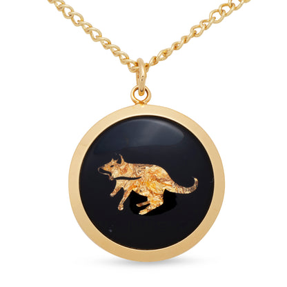 Tasmanian Devil Gold Leaf Pendant