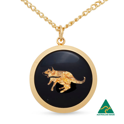 Tasmanian Devil Gold Leaf Pendant