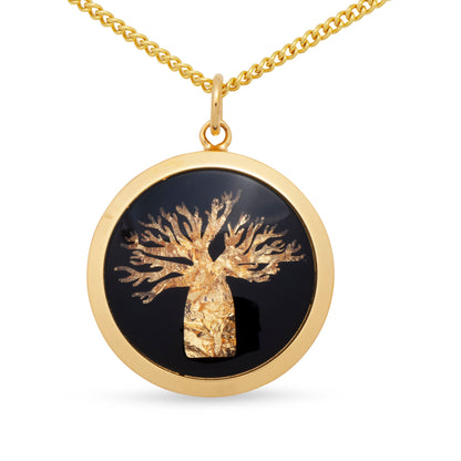 Boab Tree Gold Leaf Pendant