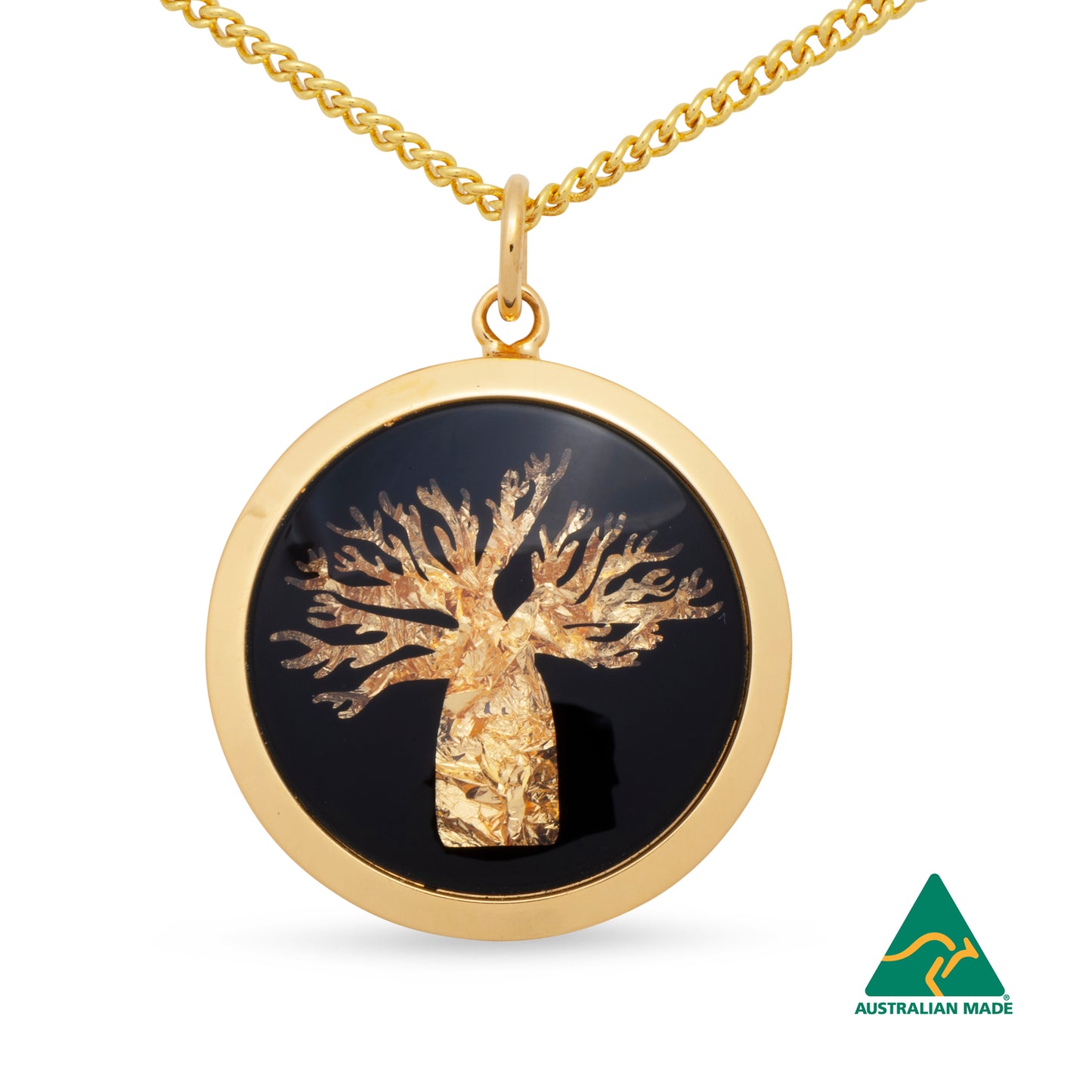 Boab Tree Gold Leaf Pendant