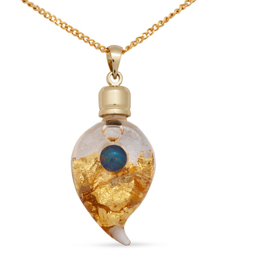 GLASS GOLD LEAF PENDANT WITH OPAL
