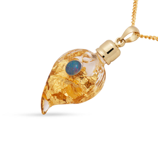 Catherine Gold Glass Pendant with Opal Triplet