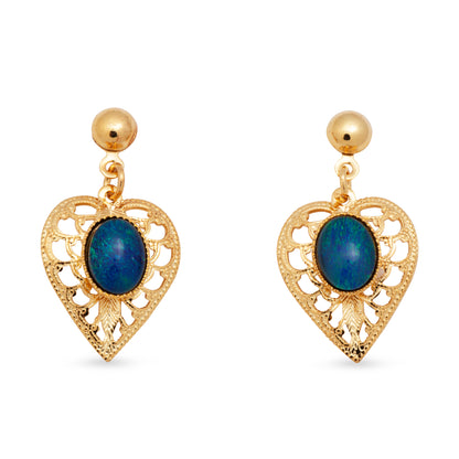 Gemma Gold Opal Earrings
