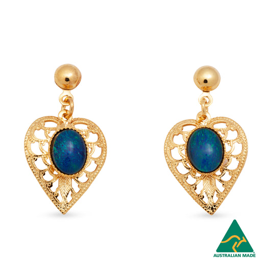 Gemma Gold Opal Earrings
