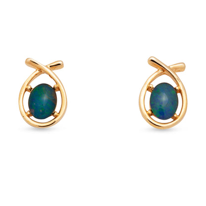 Julia Gold Opal Earrings