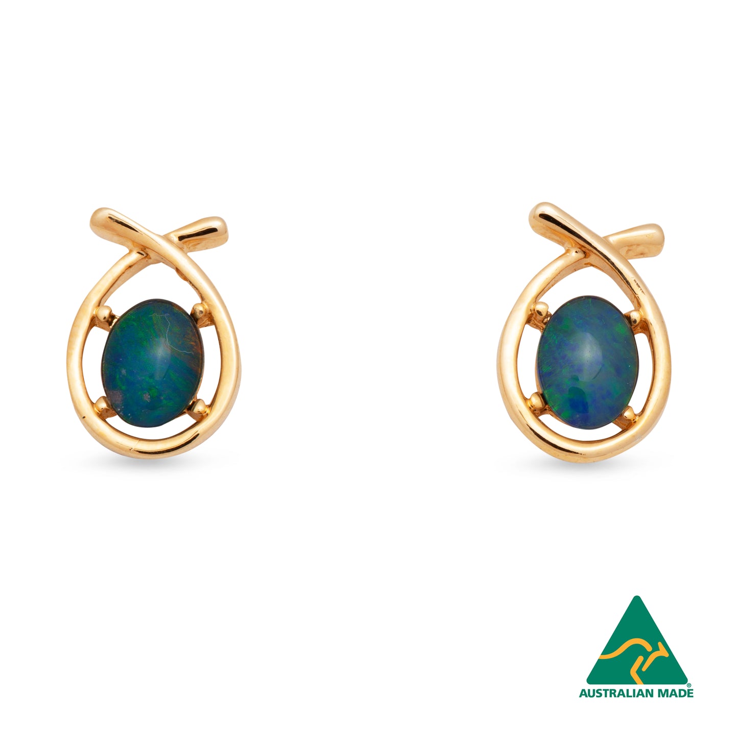 Julia Gold Opal Earrings