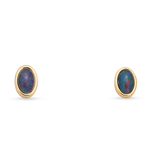 Margot Small Gold Opal Triplet Earrings