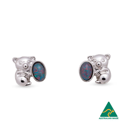 Opal Triplet Koala Earring Boxed