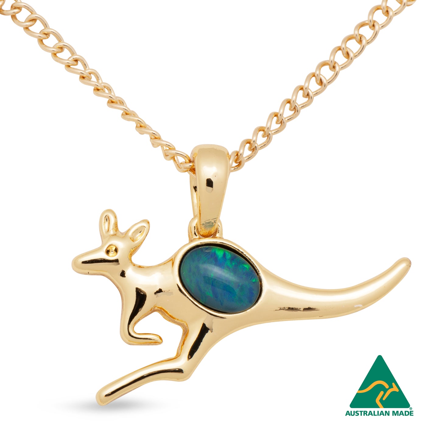 Opal Triplet Kangaroo Pendant Boxed