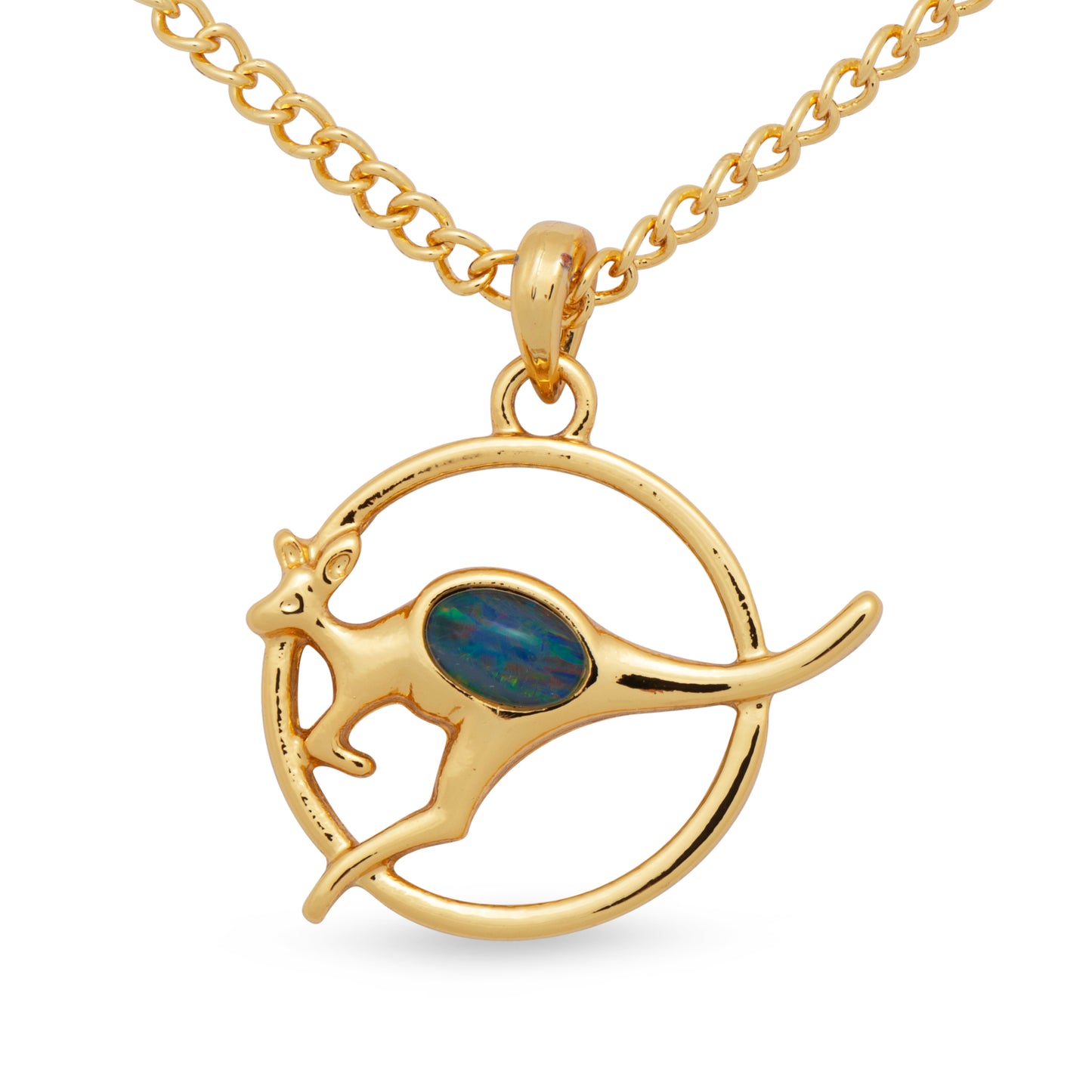 Opal Triplet Kangaroo Pendant Boxed