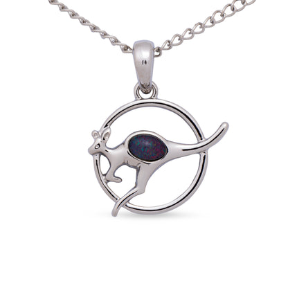 Opal Triplet Kangaroo Pendant Boxed