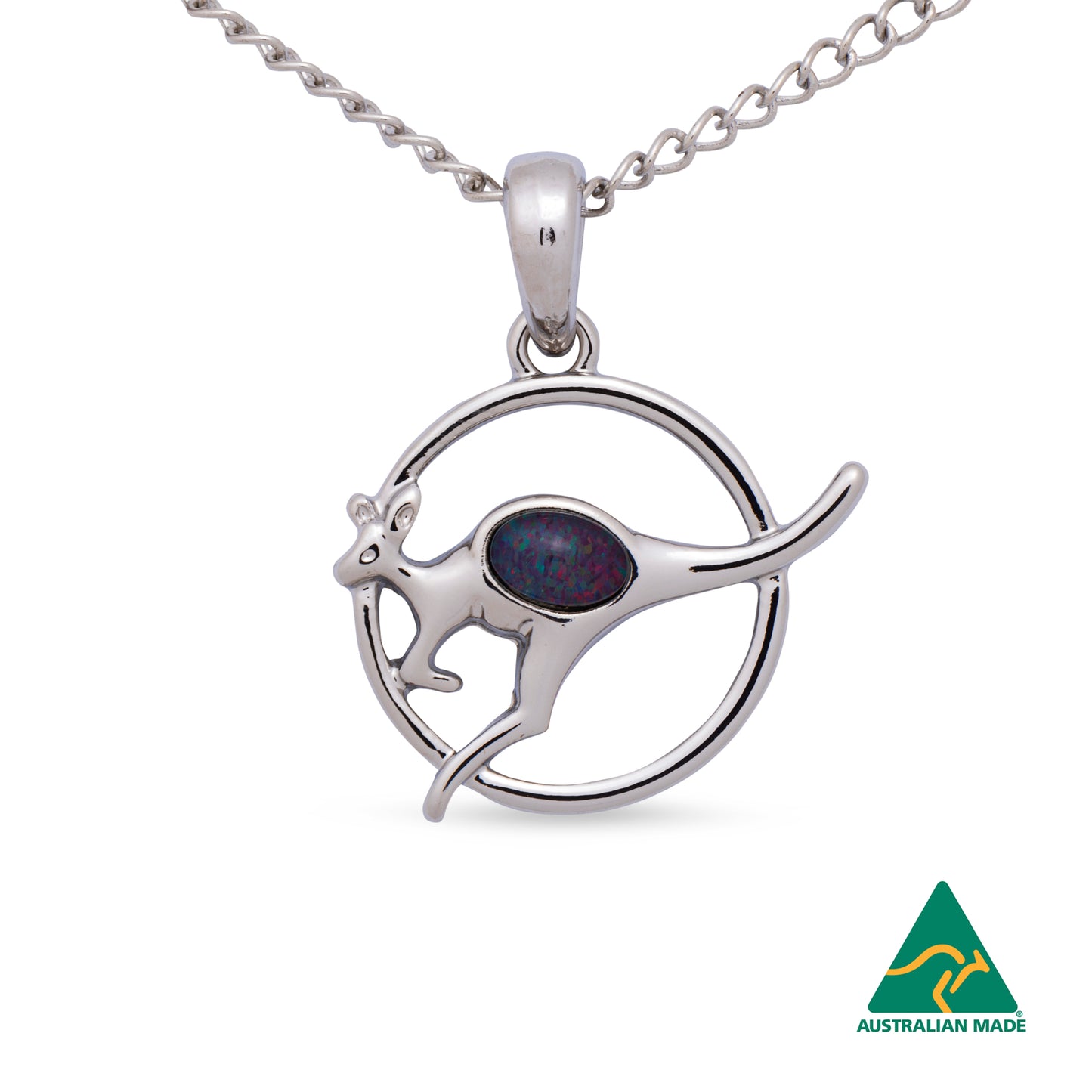 Opal Triplet Kangaroo Pendant Boxed