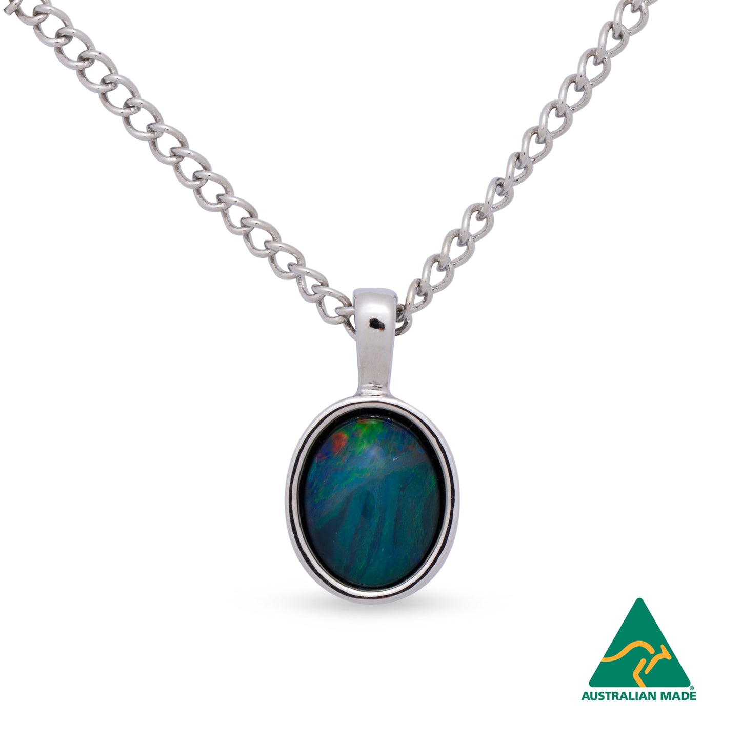 Margot Large Silver Opal Pendant