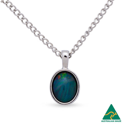 Margot Large Silver Opal Pendant