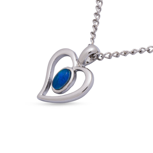 Heart Silver Opal Pendant