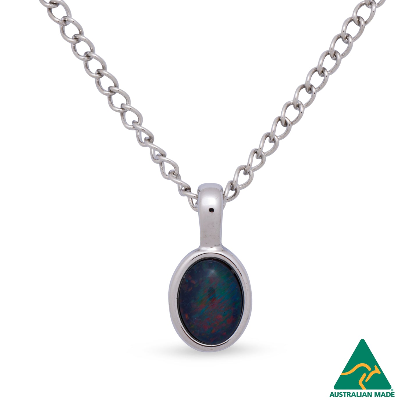 Margot Small Silver Opal Pendant