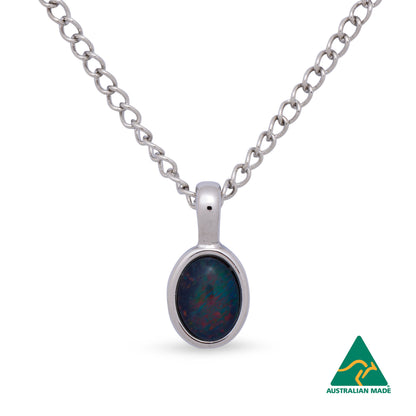 Margot Small Silver Opal Pendant