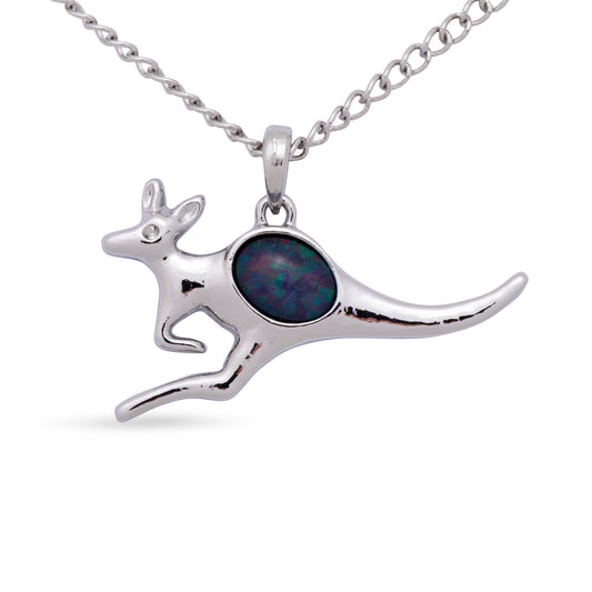 Opal Triplet Kangaroo Pendant Boxed