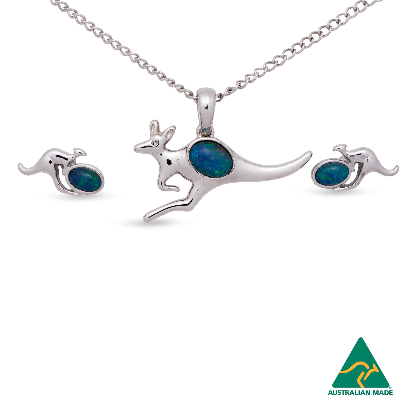Kangaroo Silver Opal Set