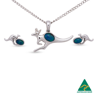 Kangaroo Silver Opal Set