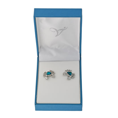 Paua Shell Crab Stud Earrings