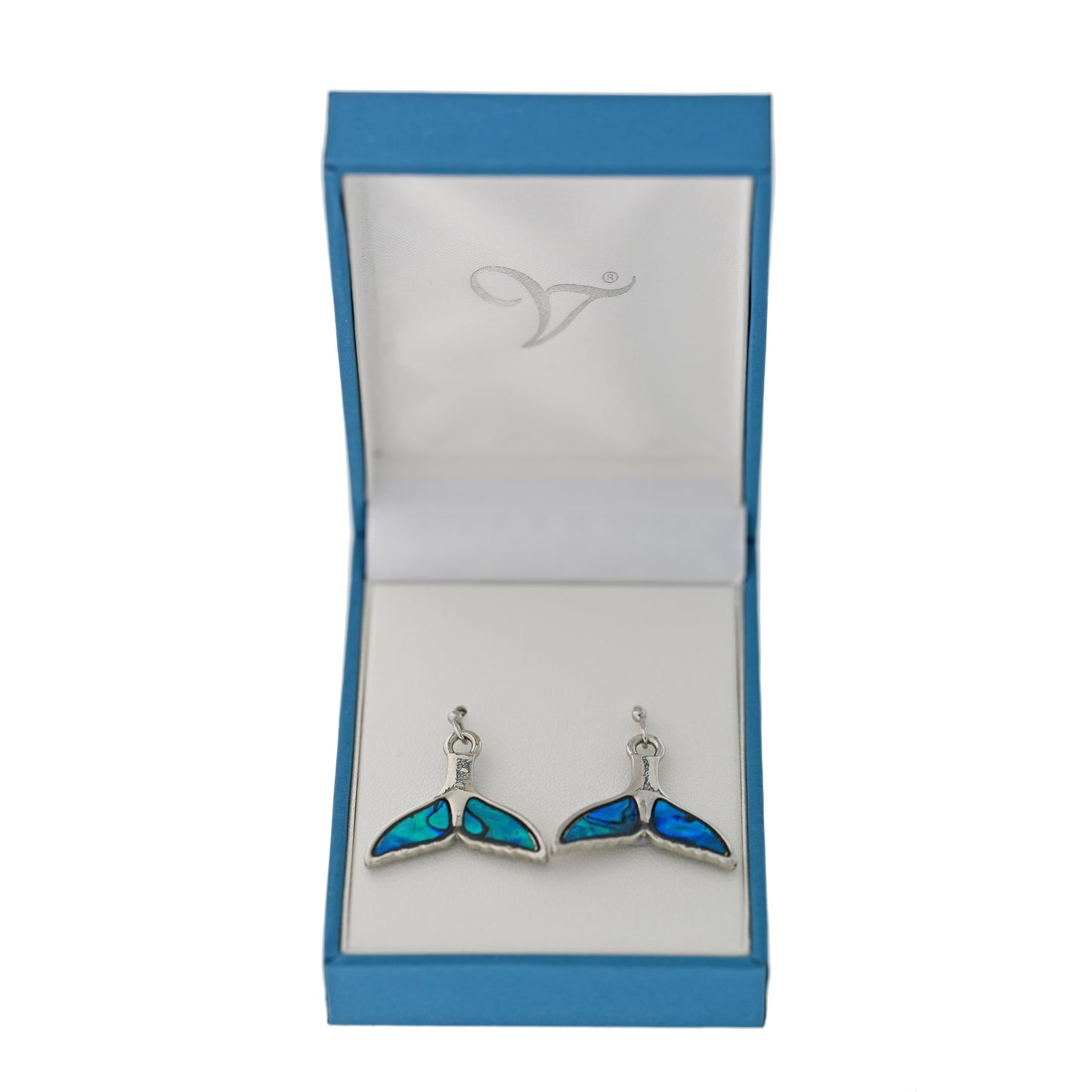 Paua Shell Whale Tail Earrings
