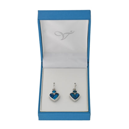 Paua Shell Heart Drop Earrings