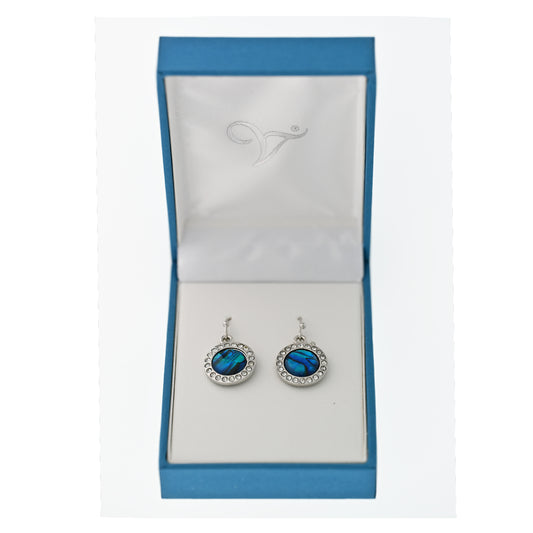 Paua Shell Diamante Earrings