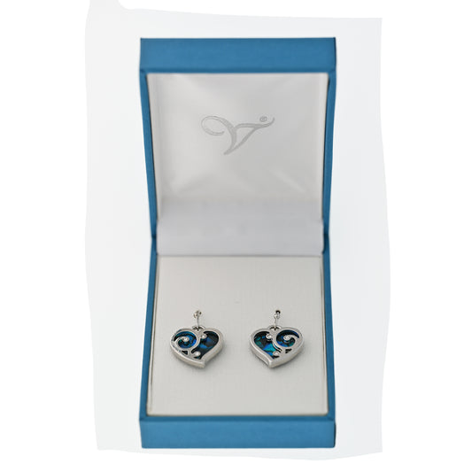 Paua Shell Heart Earrings