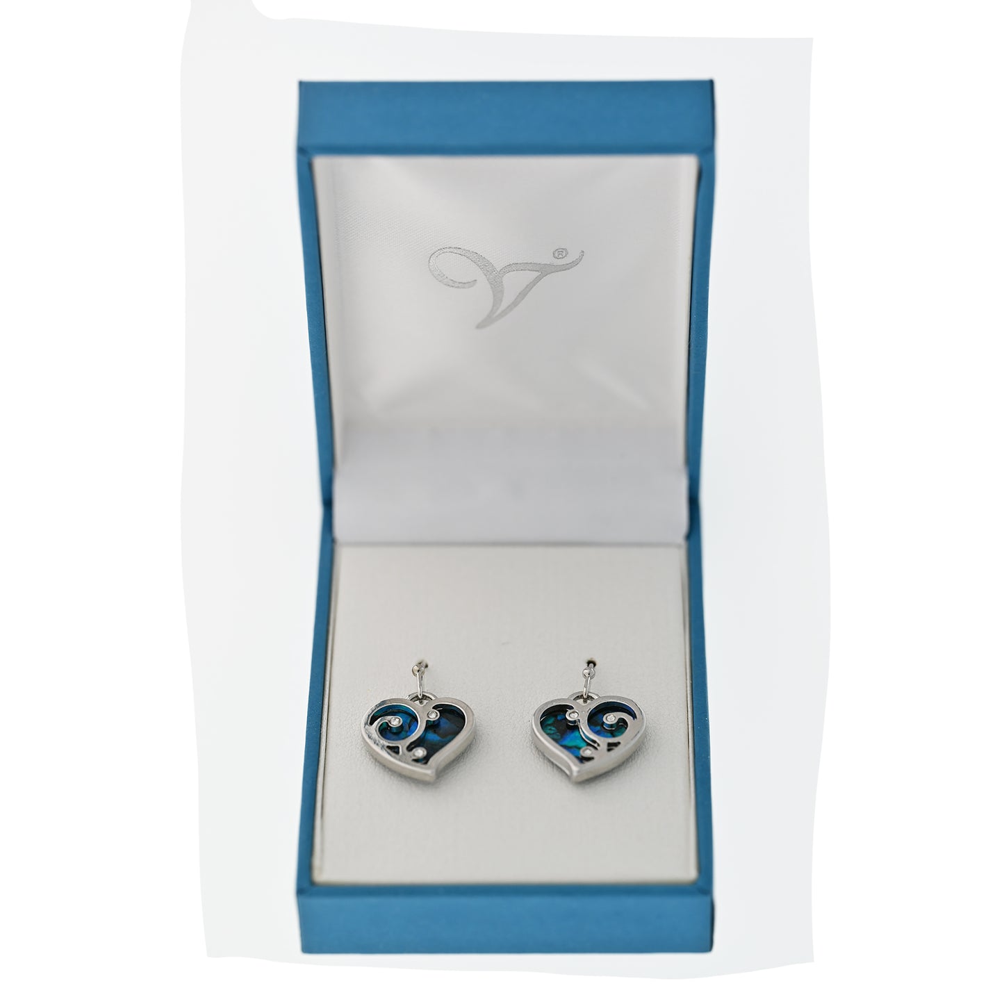 Paua Shell Heart Earrings