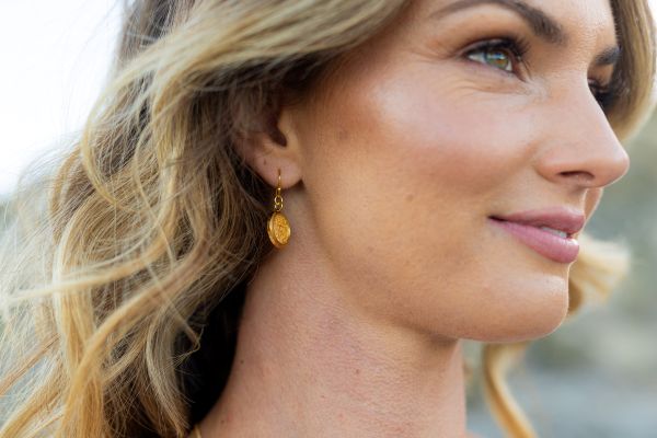 Gold Filled Earrings Round On Hook