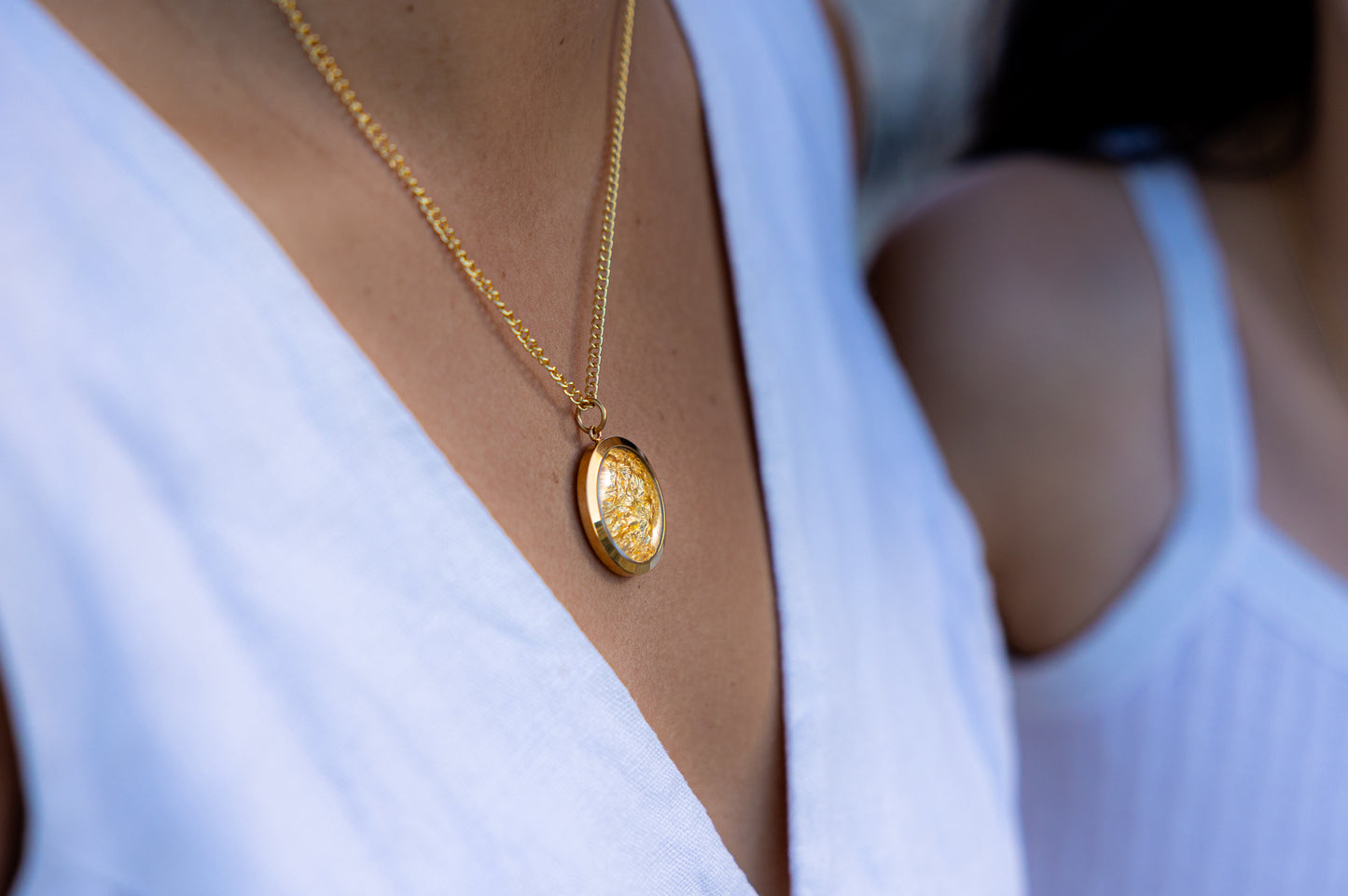 Matilda Large Gold Leaf Pendant