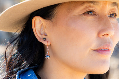 IRON ORE EARRINGS ROSE GOLD END CAP