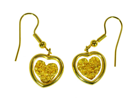 Gold Filled Earrings Heart On Hook