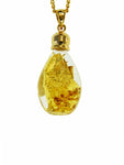 Glass Gold Flat Bottle Pendant