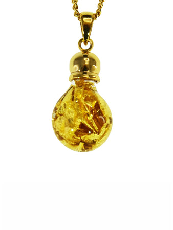Glass Gold Bulb Shape Pendant