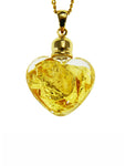 Glass Gold Small Heart Pendant