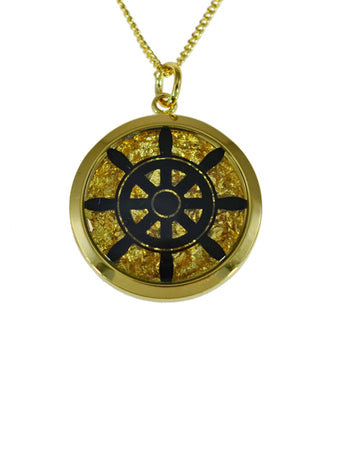 Gold Leaf Pendant Ship'S Wheel