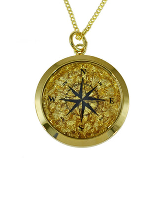 Gold Leaf Pendant Compass